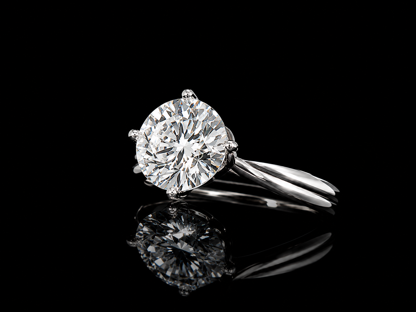18K White Gold Lab-Grown Round Cut Diamond Engagement Ring – 2.00 CT IGI Certified | Twist Cross Setting Angelica Jewellers