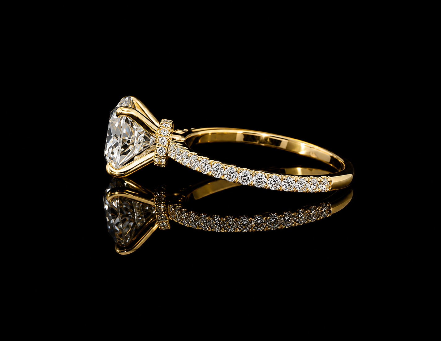 18K Yellow Gold Lab-Grown Round Diamond Engagement Ring – 2.53 CTW IGI Certified Angelica Jewellers