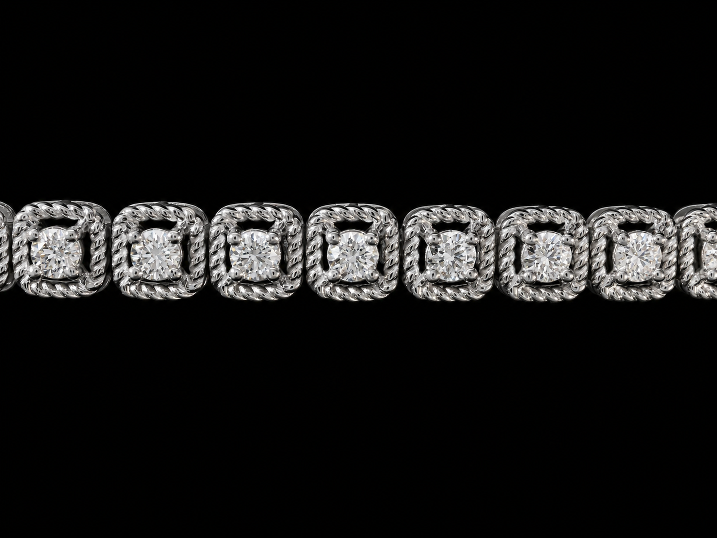 14K WHITE GOLD 4MM VVS F+ DIAMOND TENNIS BRACELET Angelica Jewellers