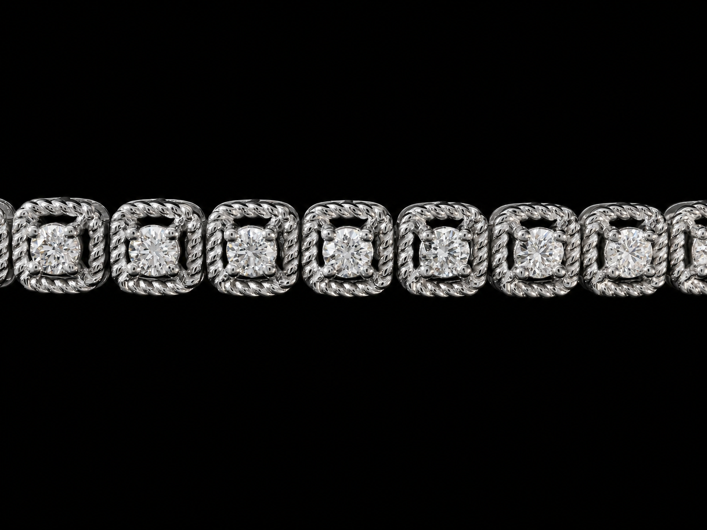14K WHITE GOLD 4MM VVS F+ DIAMOND TENNIS BRACELET Angelica Jewellers