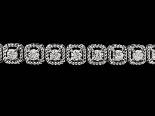 14K WHITE GOLD 4MM VVS F+ DIAMOND TENNIS BRACELET