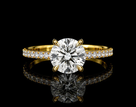 18K Yellow Gold Lab-Grown Round Diamond Engagement Ring – 2.53 CTW IGI Certified Angelica Jewellers