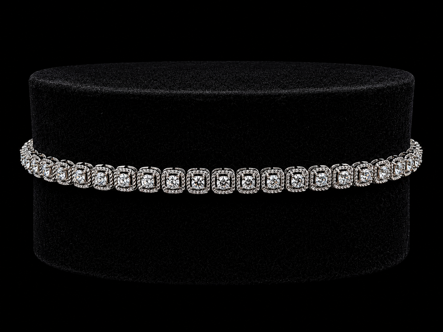 14K WHITE GOLD 4MM VVS F+ DIAMOND TENNIS BRACELET Angelica Jewellers
