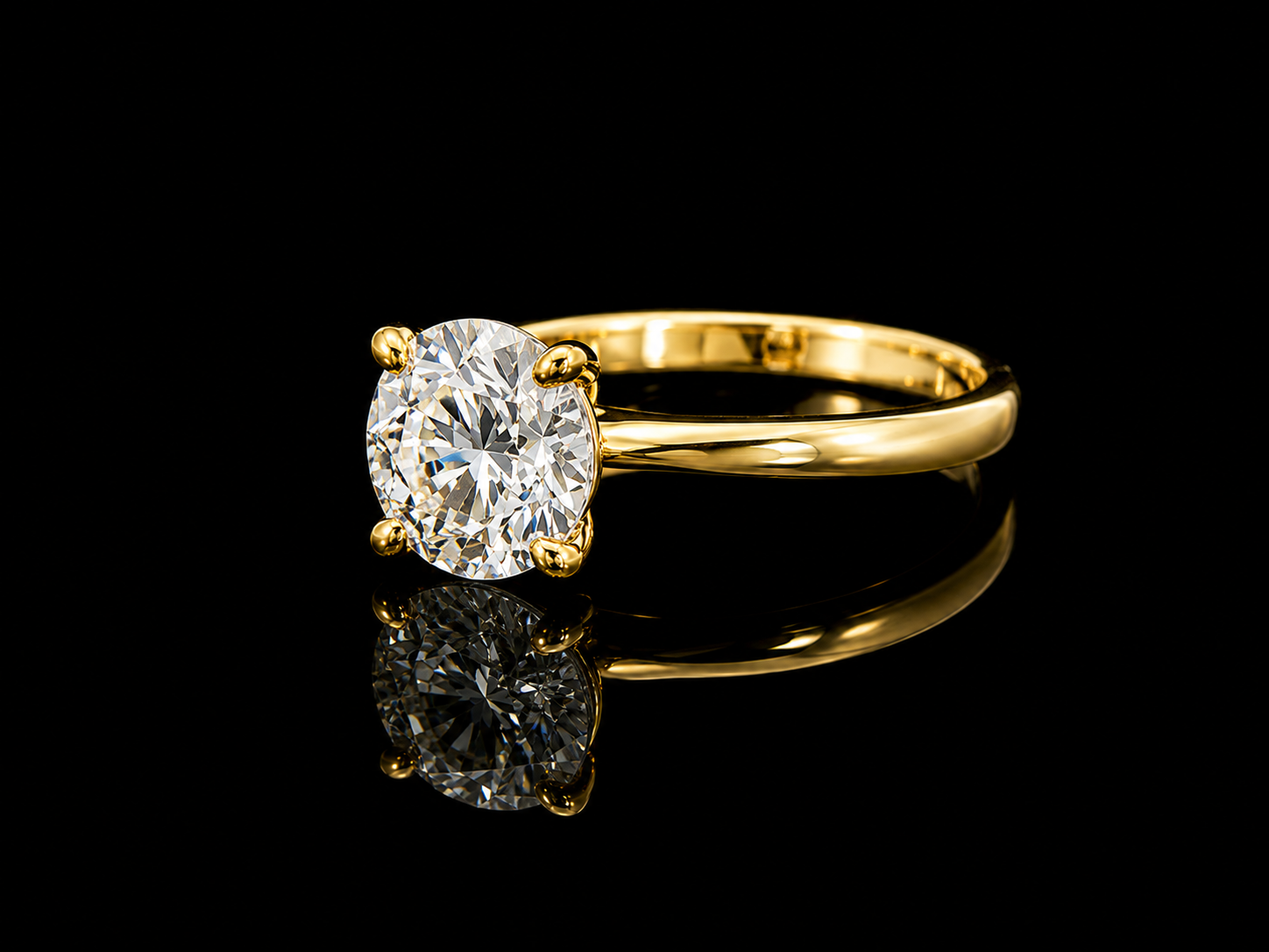 18K Yellow Gold Lab-Grown Round Brilliant Diamond Engagement Ring – 1.50 CT IGI Certified Angelica Jewellers