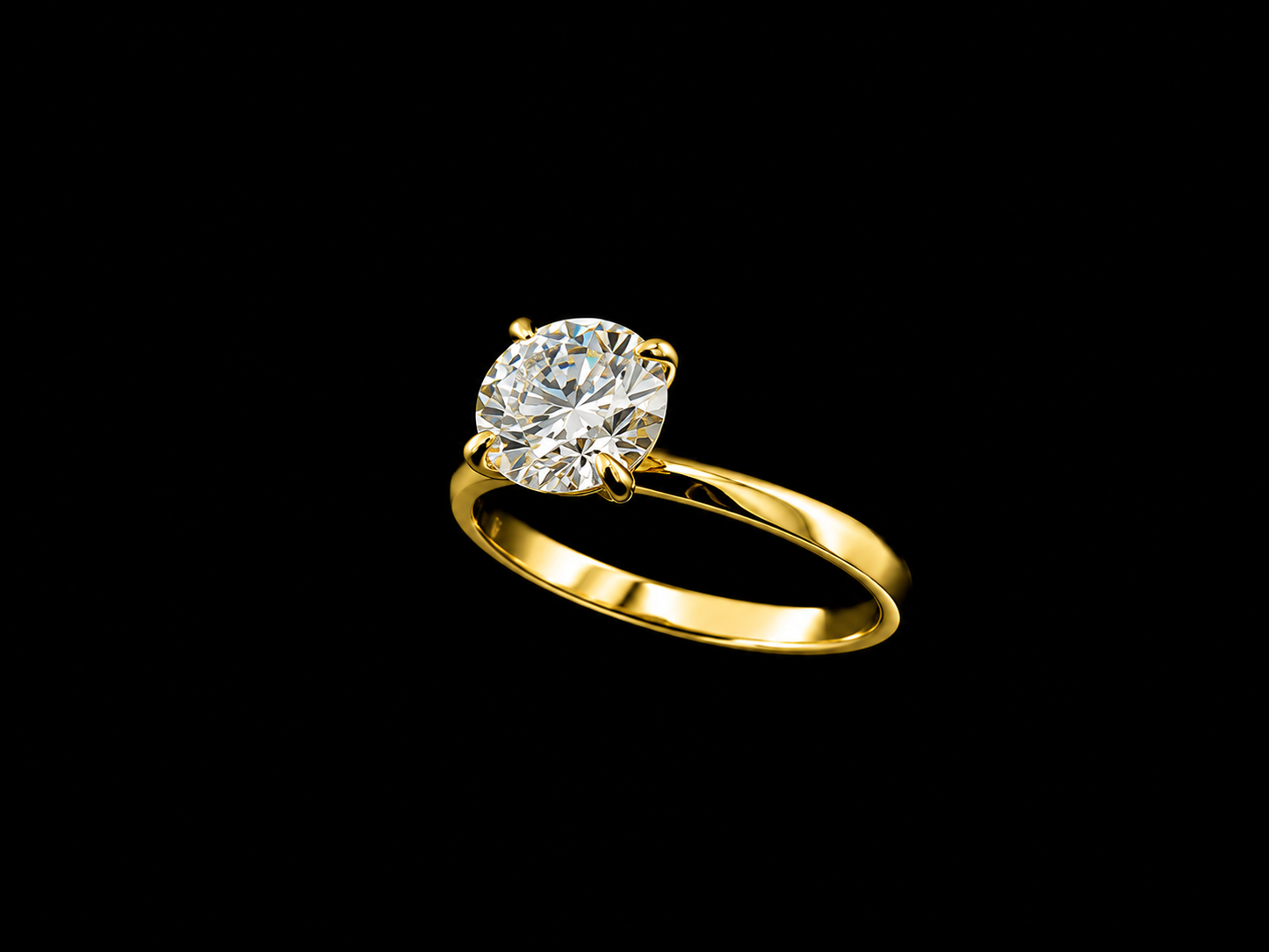 18K Yellow Gold Lab-Grown Round Brilliant Diamond Engagement Ring – 1.50 CT IGI Certified Angelica Jewellers