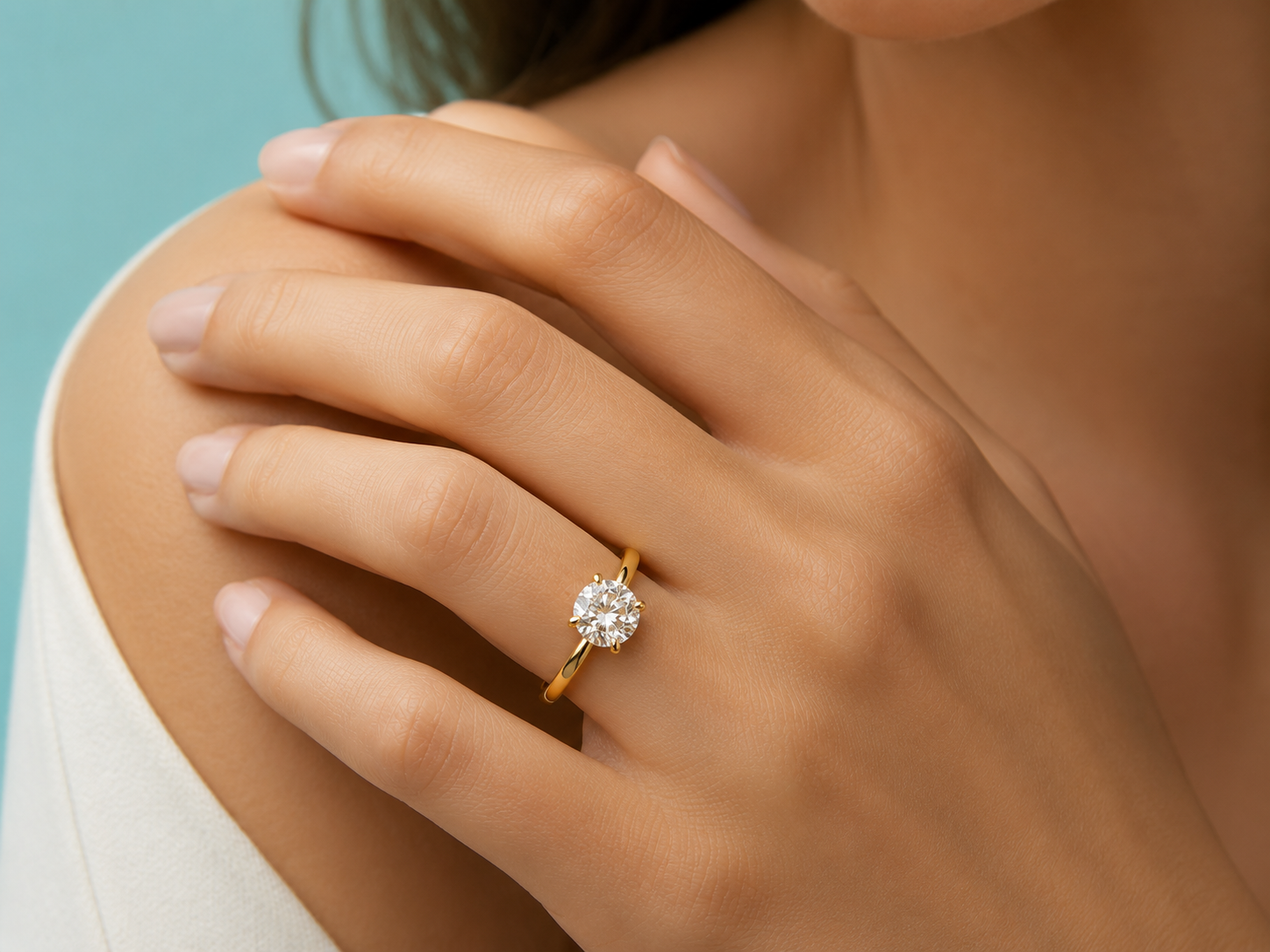 18K Yellow Gold Lab-Grown Round Brilliant Diamond Engagement Ring – 1.50 CT IGI Certified Angelica Jewellers