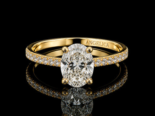 18K Yellow Gold Lab-Grown Oval Cut Diamond Engagement Ring – 1.85 CTW IGI Certified Angelica Jewellers