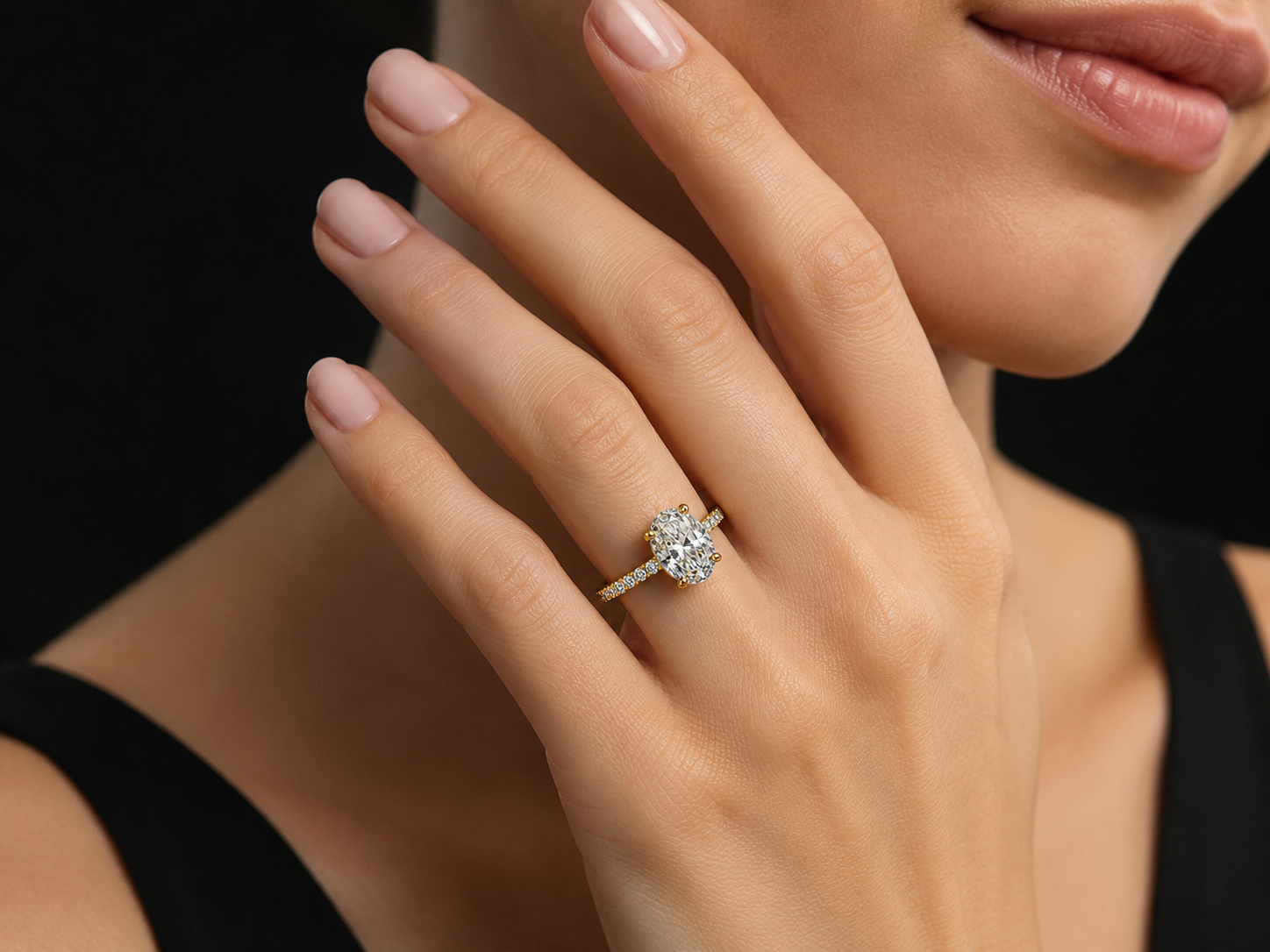 18K Yellow Gold Lab-Grown Oval Cut Diamond Engagement Ring – 1.85 CTW IGI Certified Angelica Jewellers
