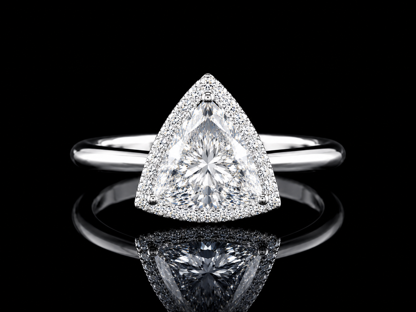 14K White Gold Lab-Grown Trilliant Cut Diamond Engagement Ring – 1.72 CTW IGI Certified
