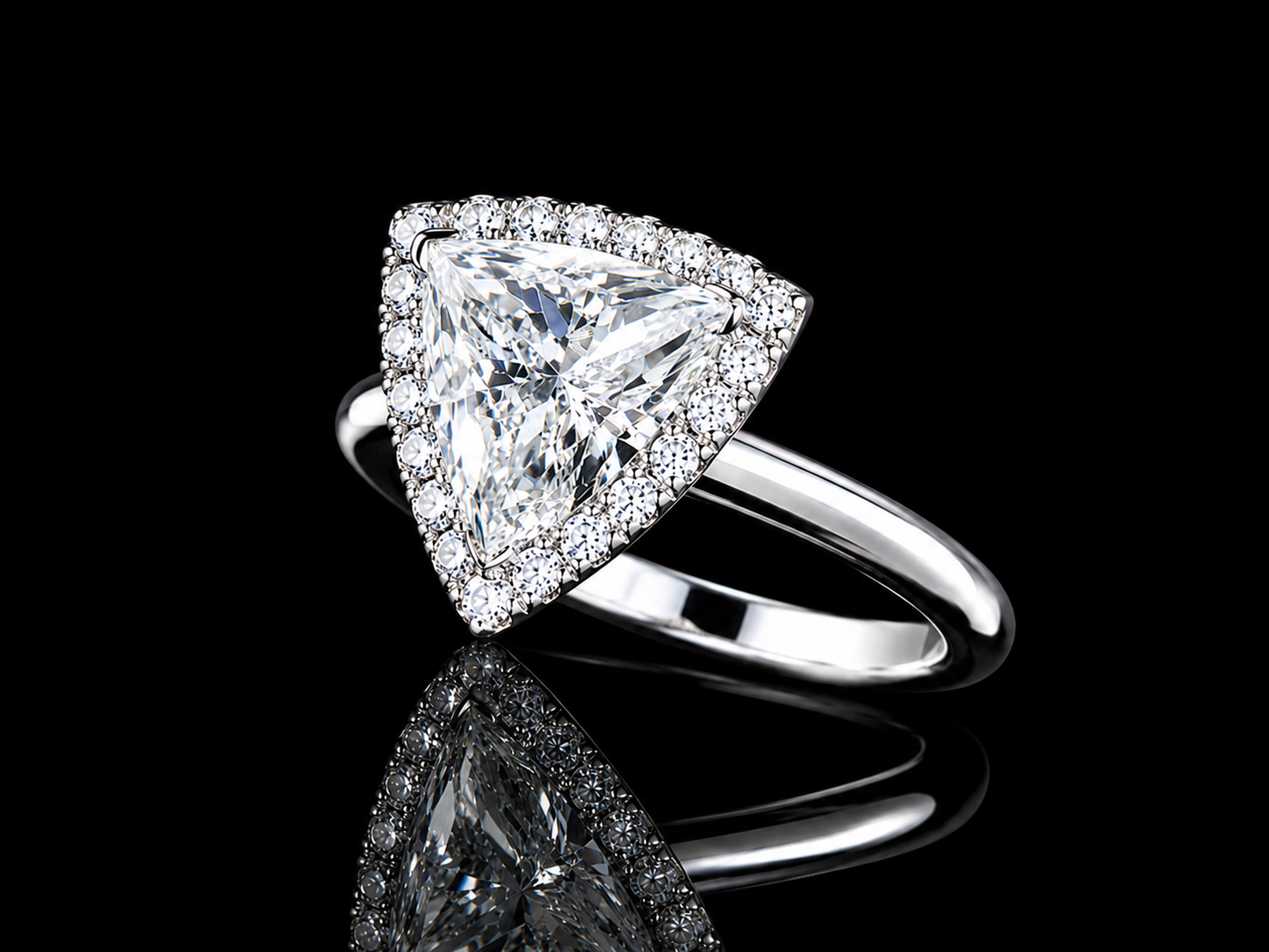 14K White Gold Lab-Grown Trilliant Cut Diamond Engagement Ring – 1.72 CTW IGI Certified