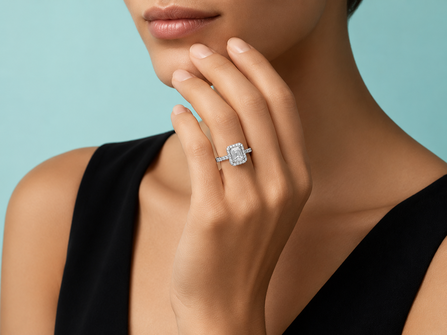 14K White Gold Lab-Grown Asscher Cut Diamond Engagement Ring – 2.81 CTW IGI Certified Angelica Jewellers