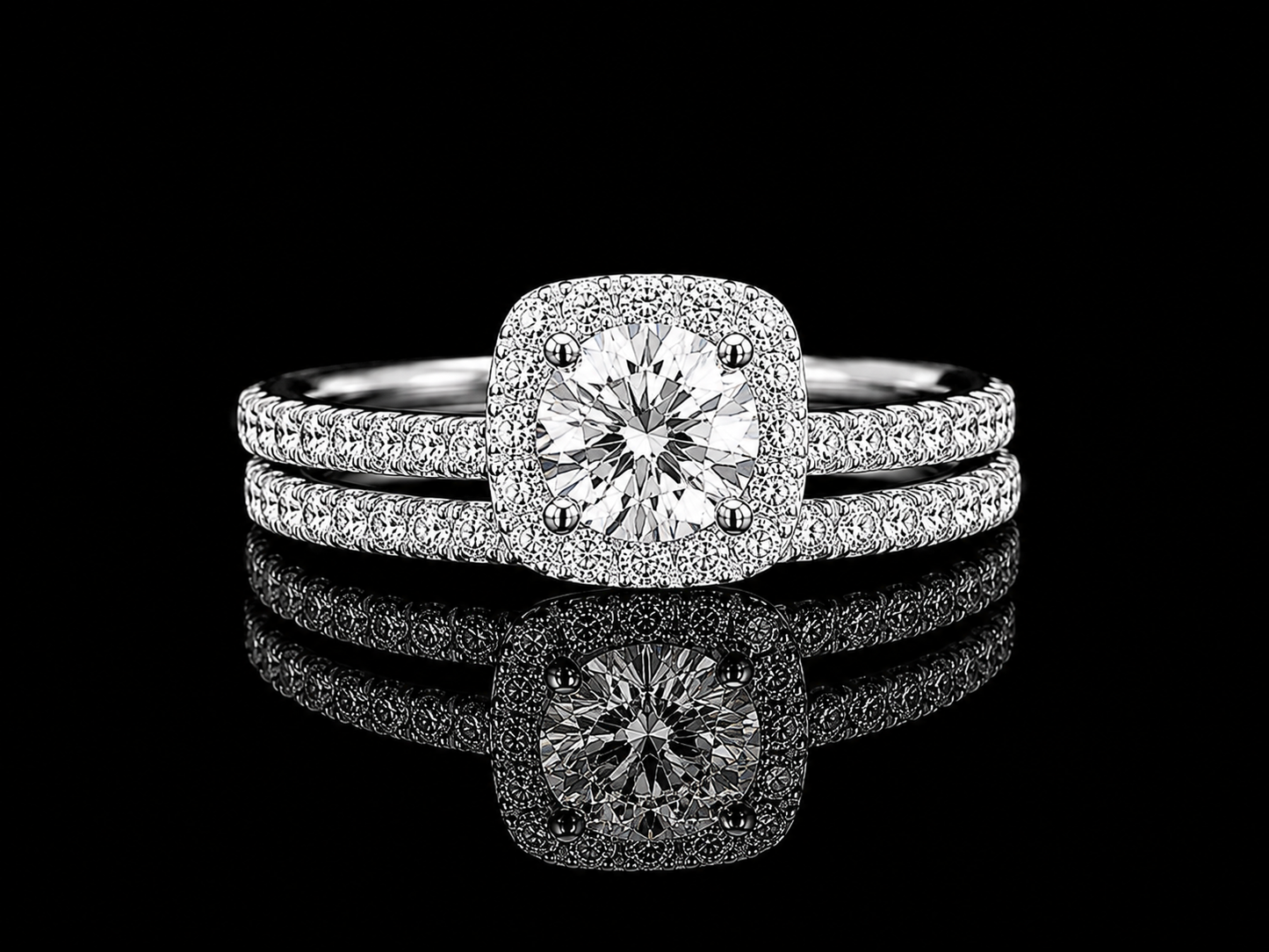 14K White Gold Lab-Grown Diamond Halo Bridal Set – 1.95 CTW IGI Certified Angelica Jewellers
