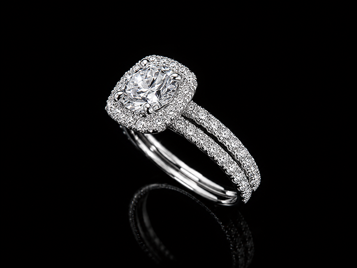14K White Gold Lab-Grown Diamond Halo Bridal Set – 1.95 CTW IGI Certified Angelica Jewellers