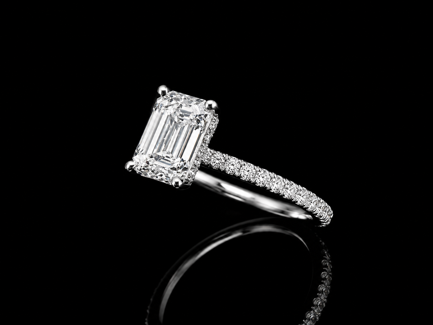 14K White Gold Lab-Grown Diamond Emerald Cut Engagement Ring – 1.97 CTW IGI Certified Angelica Jewellers