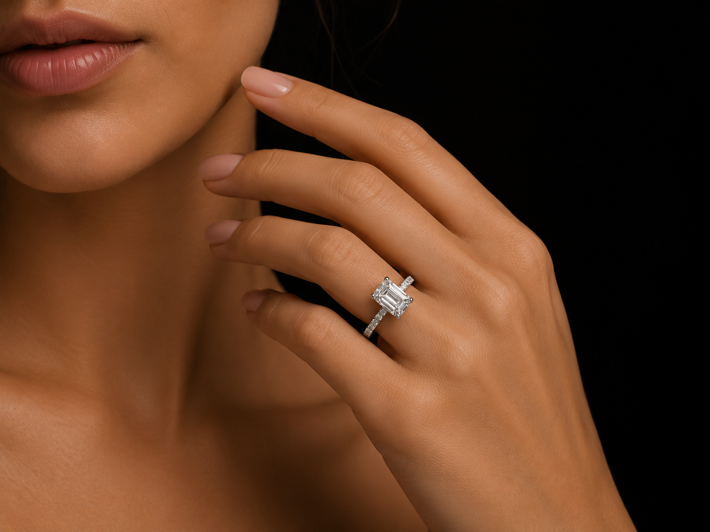 14K White Gold Lab-Grown Diamond Emerald Cut Engagement Ring – 1.97 CTW IGI Certified Angelica Jewellers
