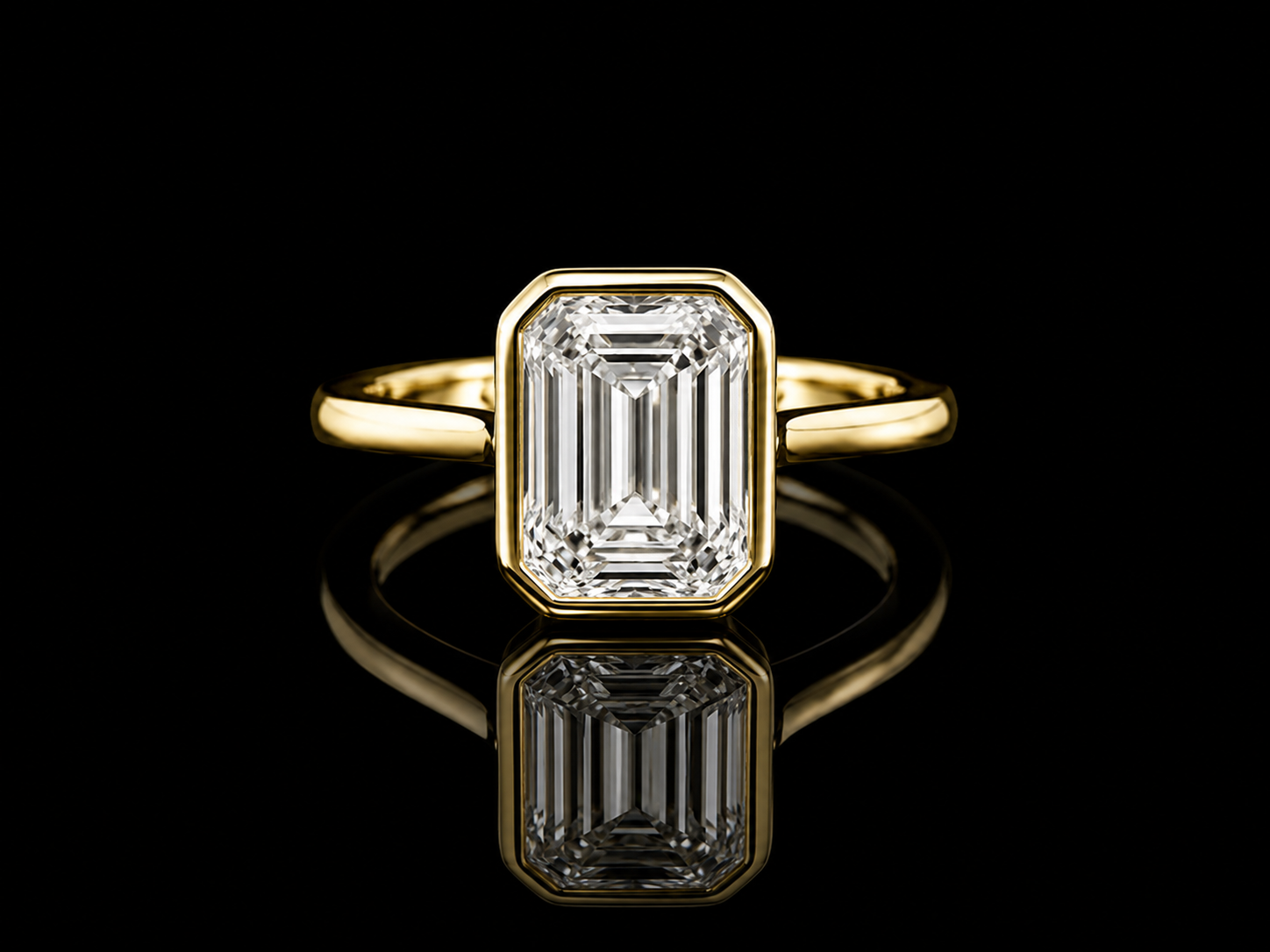 18K Yellow Gold Lab-Grown Diamond Emerald Cut Engagement Ring – 2.50 CT IGI Certified Angelica Jewellers