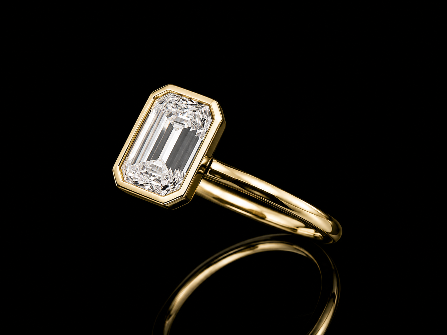 18K Yellow Gold Lab-Grown Diamond Emerald Cut Engagement Ring – 2.50 CT IGI Certified Angelica Jewellers