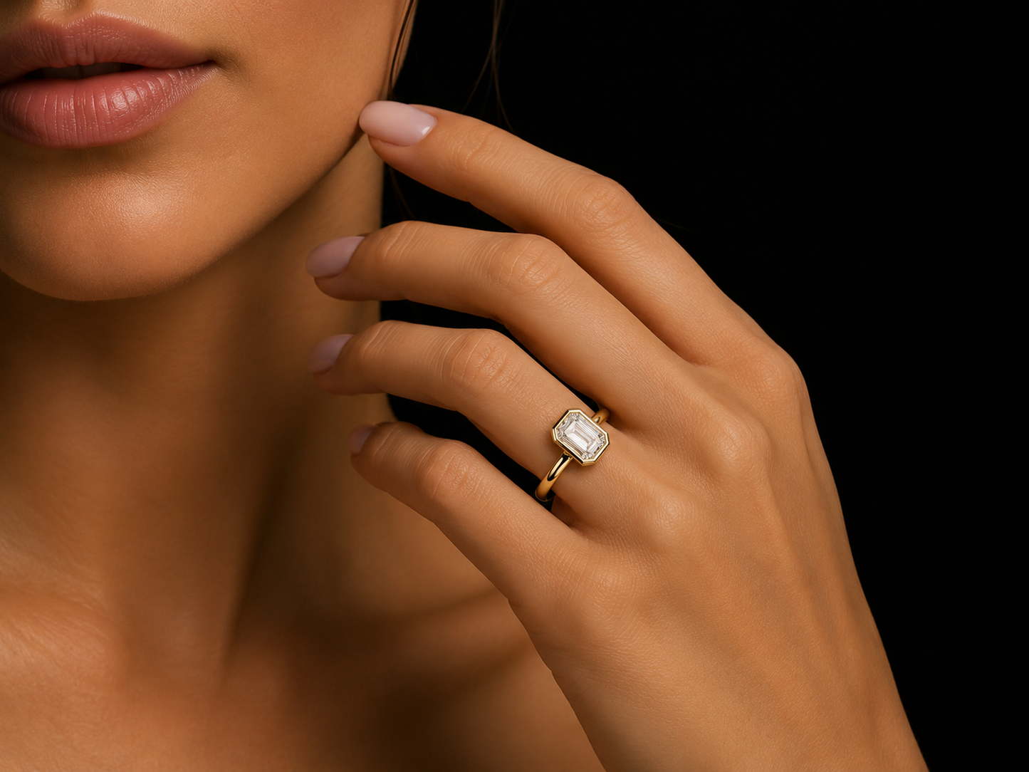 18K Yellow Gold Lab-Grown Diamond Emerald Cut Engagement Ring – 2.50 CT IGI Certified Angelica Jewellers