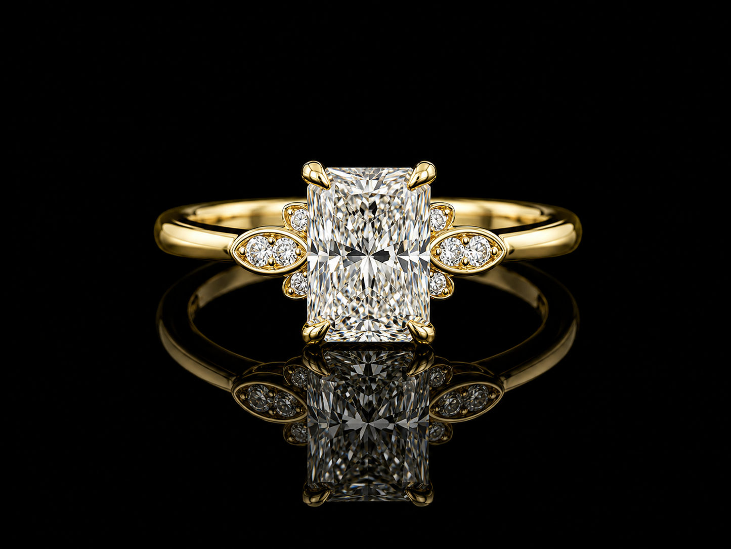 18K Yellow Gold Lab-Grown Diamond Radiant Cut Engagement Ring – 1.54 CTW IGI Certified Angelica Jewellers