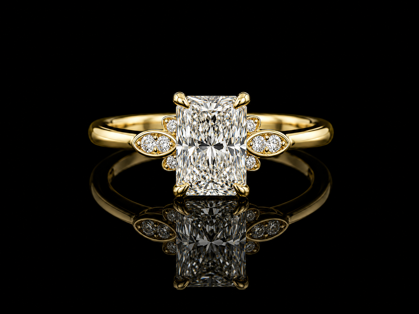 18K Yellow Gold Lab-Grown Diamond Radiant Cut Engagement Ring – 1.54 CTW IGI Certified Angelica Jewellers