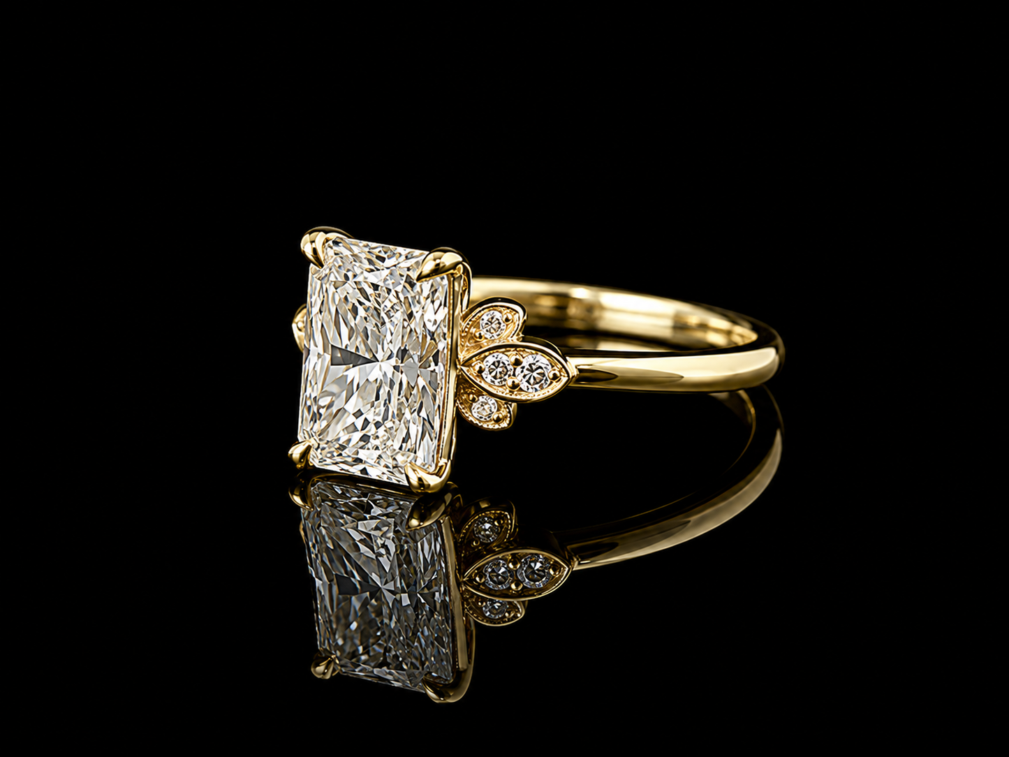 18K Yellow Gold Lab-Grown Diamond Radiant Cut Engagement Ring – 1.54 CTW IGI Certified Angelica Jewellers