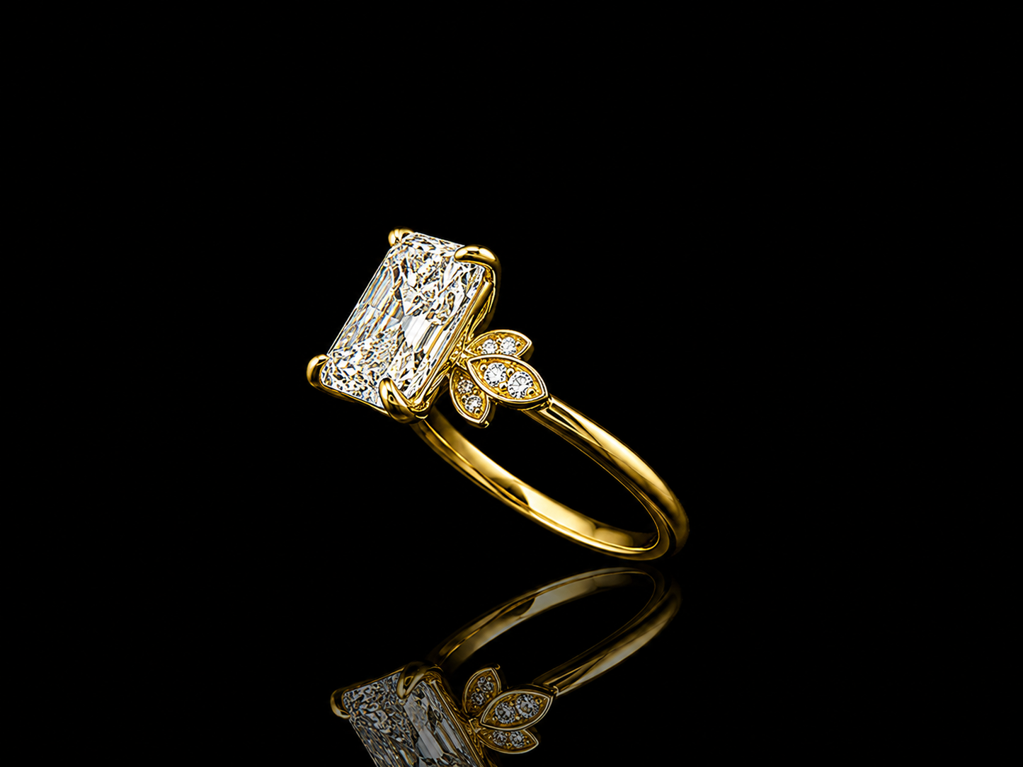 18K Yellow Gold Lab-Grown Diamond Radiant Cut Engagement Ring – 1.54 CTW IGI Certified Angelica Jewellers