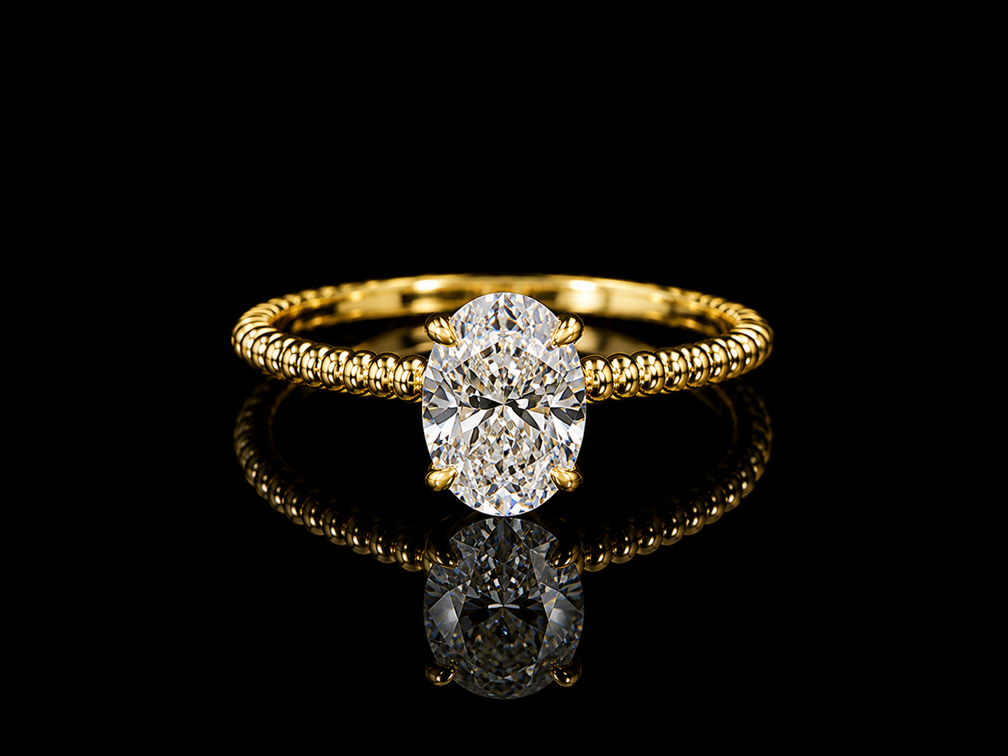 18K Yellow Gold Lab-Grown Diamond Oval Cut Engagement Ring – 0.73 CT IGI Certified Angelica Jewellers