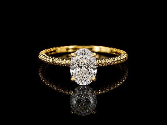 18K Yellow Gold Lab-Grown Diamond Oval Cut Engagement Ring – 0.73 CT IGI Certified
