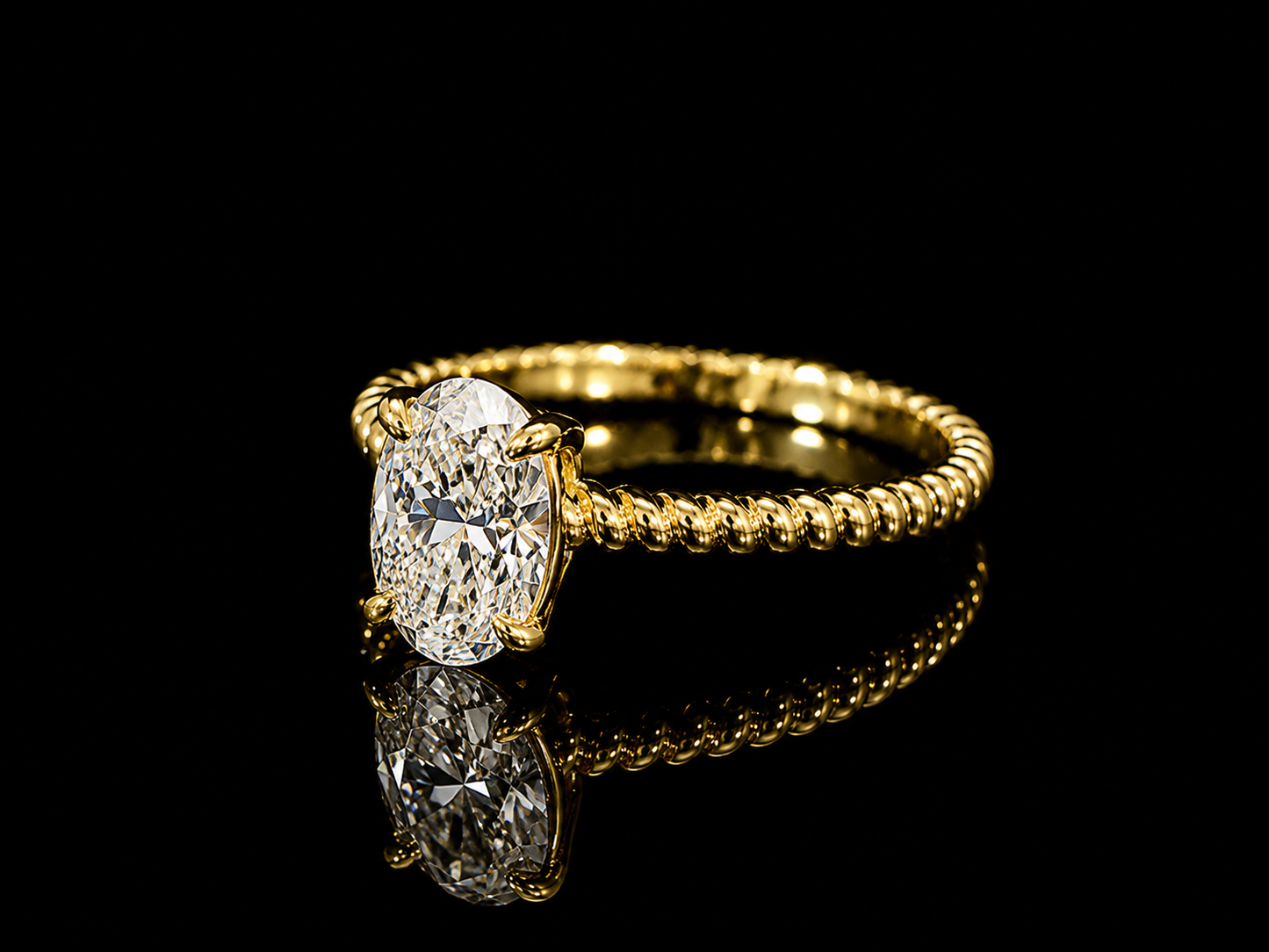 18K Yellow Gold Lab-Grown Diamond Oval Cut Engagement Ring – 0.73 CT IGI Certified Angelica Jewellers