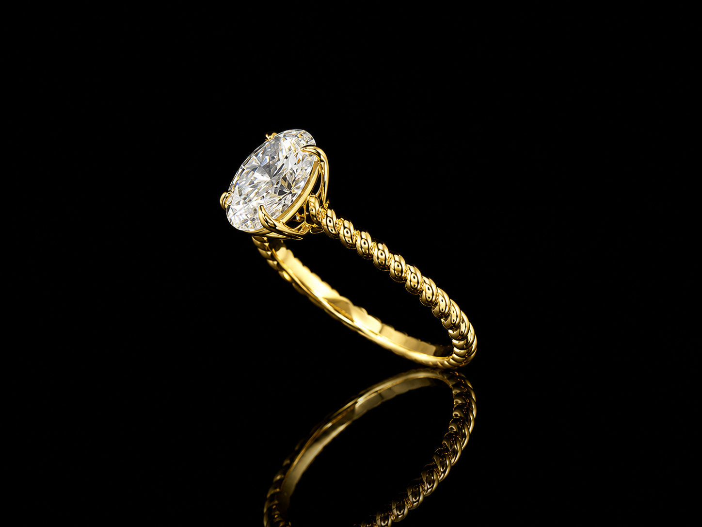 18K Yellow Gold Lab-Grown Diamond Oval Cut Engagement Ring – 0.73 CT IGI Certified Angelica Jewellers