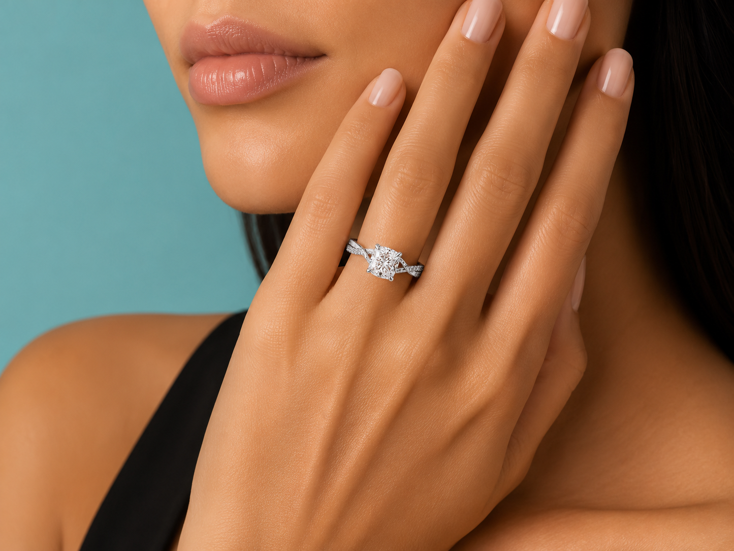 14K White Gold Lab-Grown Diamond Cushion Cut Engagement Ring – 2.58 CTW IGI Certified Angelica Jewellers