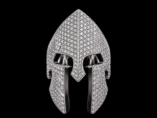 BAGUE SPARTAN EN OR BLANC 10K ET 5,25CT DE DIAMANTS
