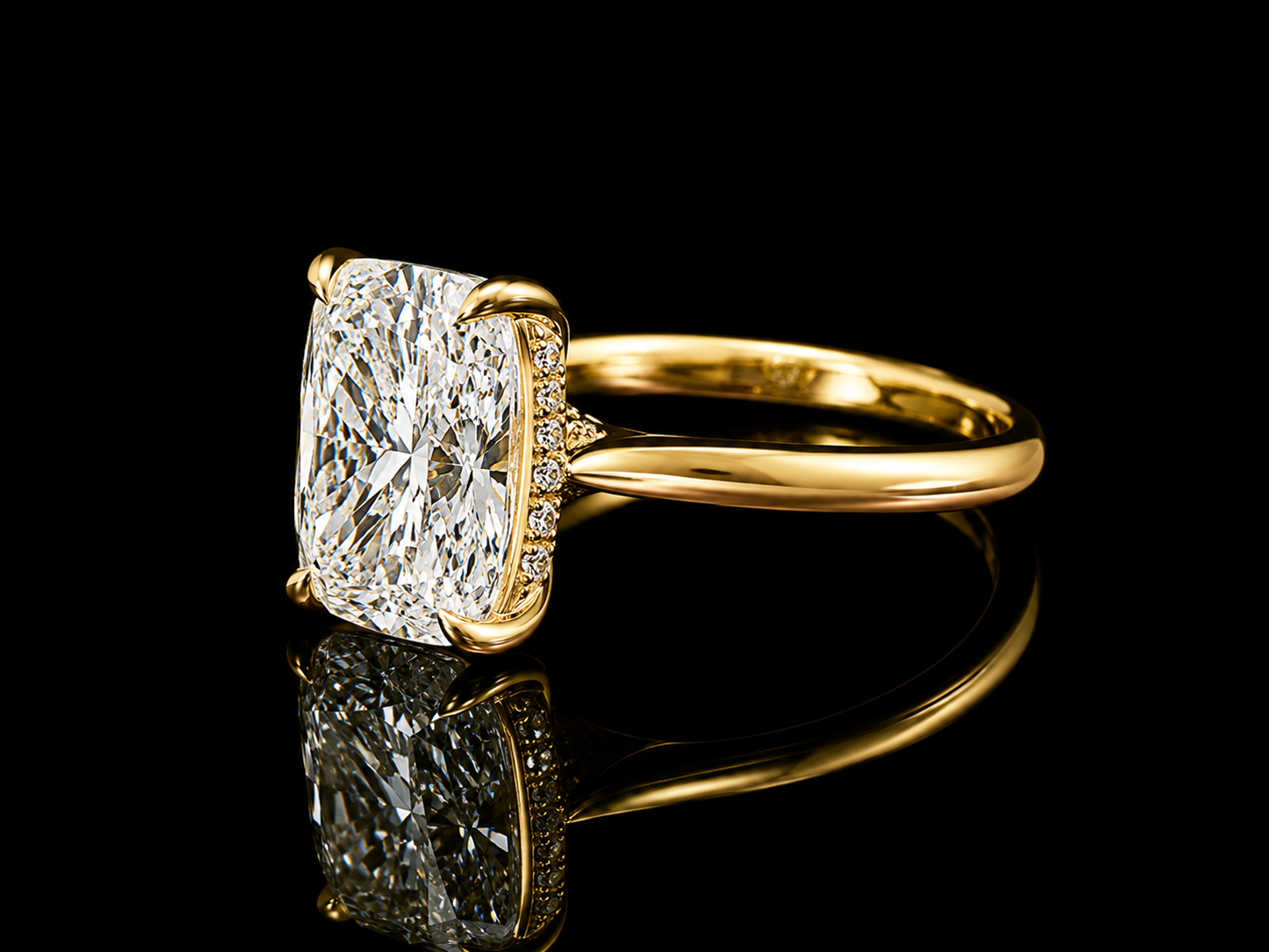 18K Yellow Gold Lab-Grown Diamond Radiant Cut Engagement Ring – 3.18 CTW IGI Certified Angelica Jewellers