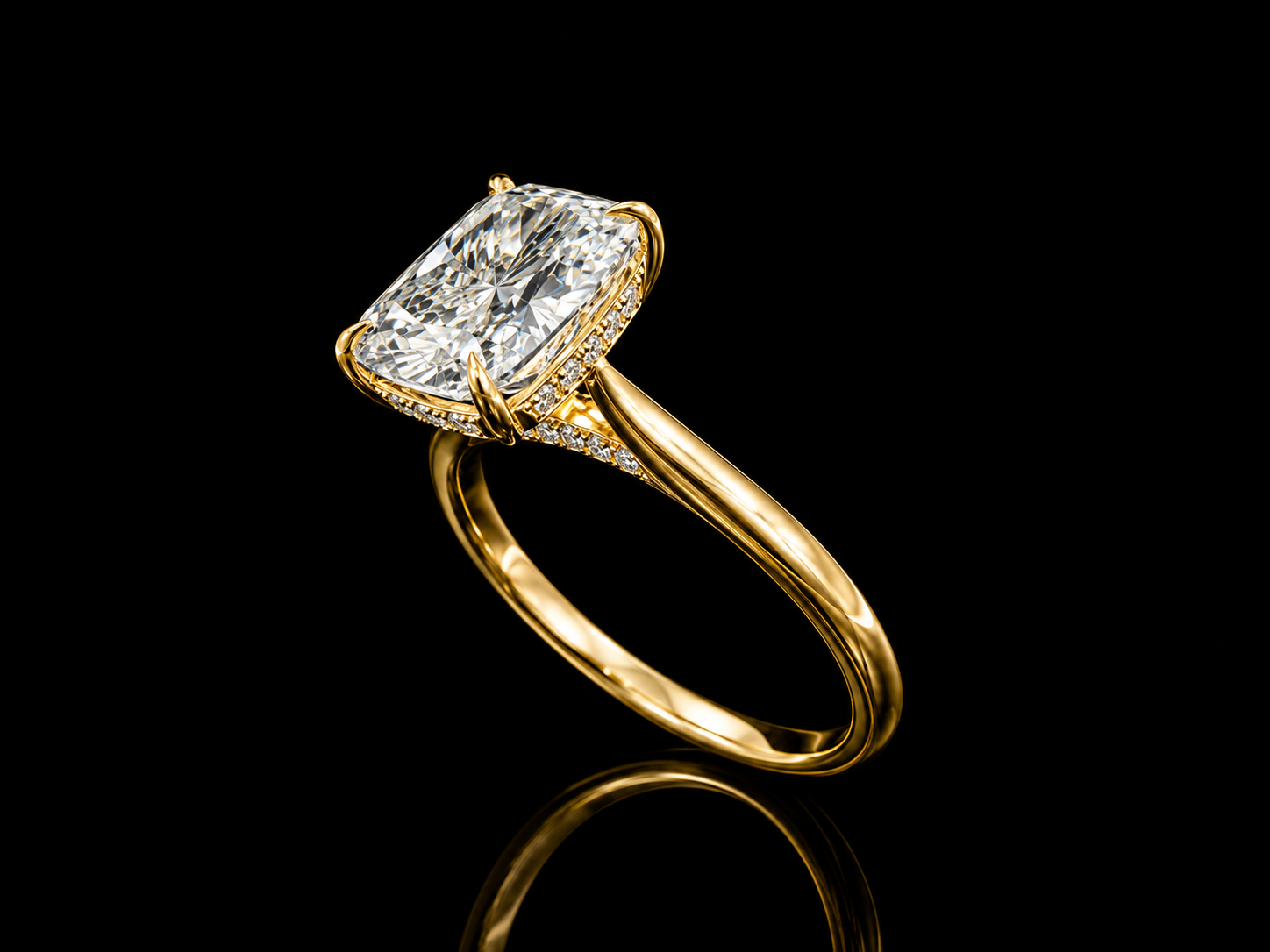 18K Yellow Gold Lab-Grown Diamond Radiant Cut Engagement Ring – 3.18 CTW IGI Certified Angelica Jewellers