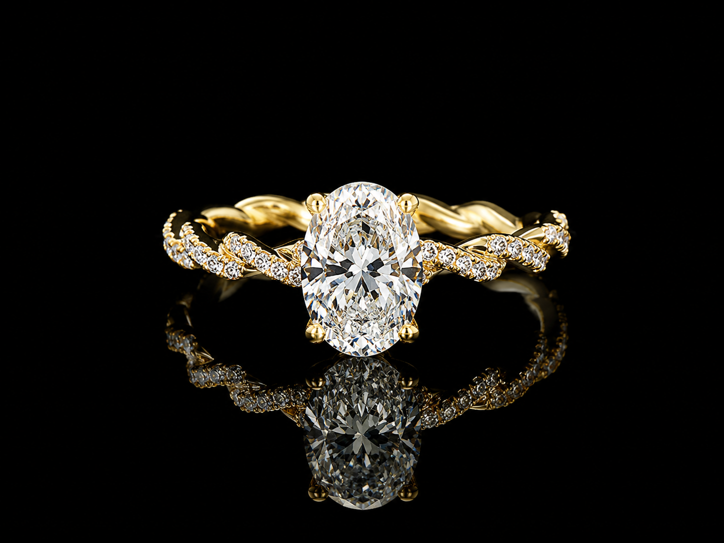 18K Yellow Gold Lab-Grown Diamond Oval Cut Engagement Ring – 2.04 CTW IGI Certified Angelica Jewellers
