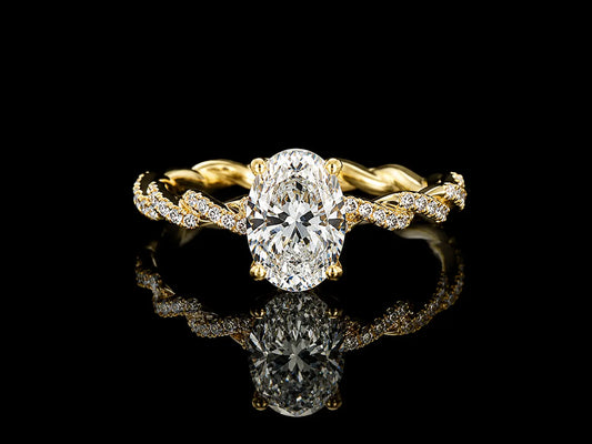 18K Yellow Gold Lab-Grown Diamond Oval Cut Engagement Ring – 2.04 CTW IGI Certified Angelica Jewellers