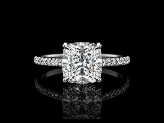 14K White Gold Lab-Grown Diamond Cushion Cut Engagement Ring – 2.39 CTW IGI Certified Angelica Jewellers