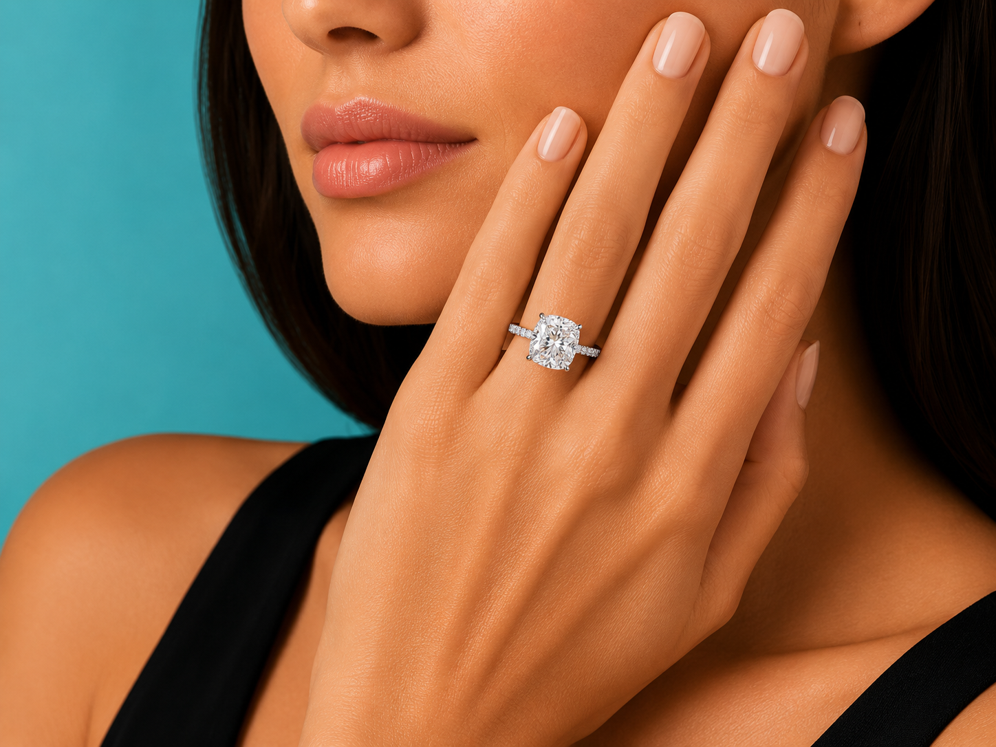 14K White Gold Lab-Grown Diamond Cushion Cut Engagement Ring – 2.39 CTW IGI Certified Angelica Jewellers