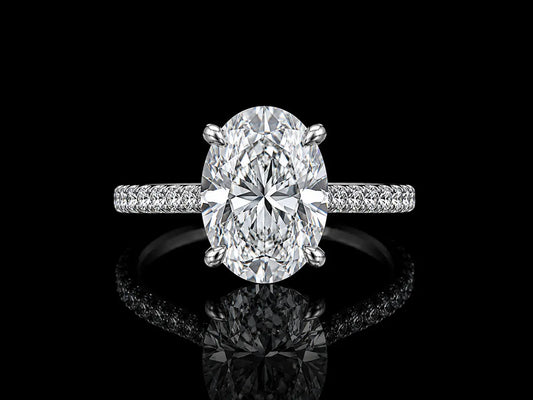 14K White Gold Lab-Grown Diamond Oval Cut Engagement Ring – 3.61 CTW IGI Certified Angelica Jewellers