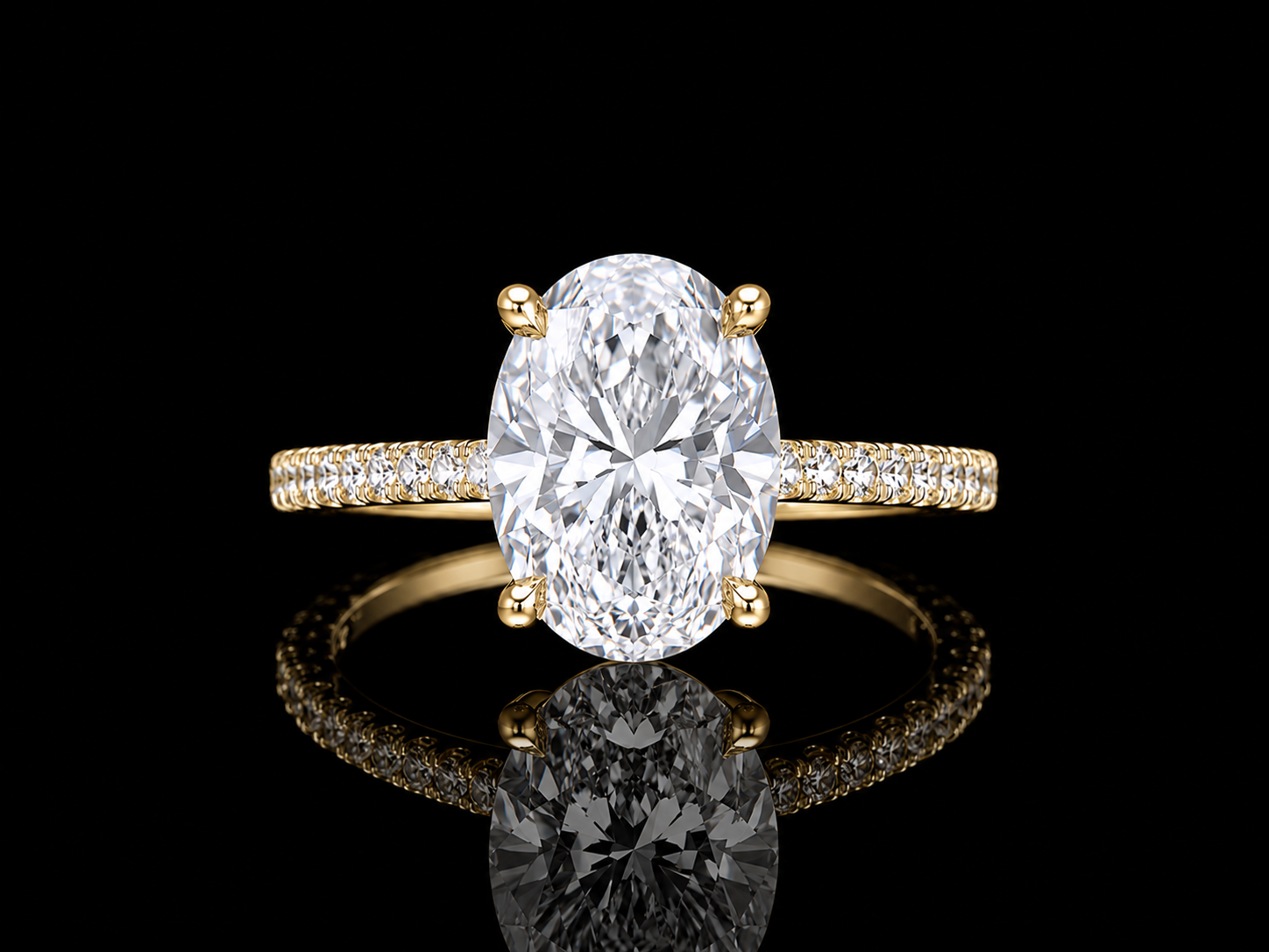 18K Yellow Gold Lab-Grown Diamond Oval Cut Engagement Ring – 2.54 CTW IGI Certified Angelica Jewellers