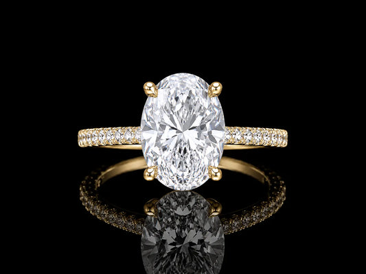 18K Yellow Gold Lab-Grown Diamond Oval Cut Engagement Ring – 2.54 CTW IGI Certified Angelica Jewellers
