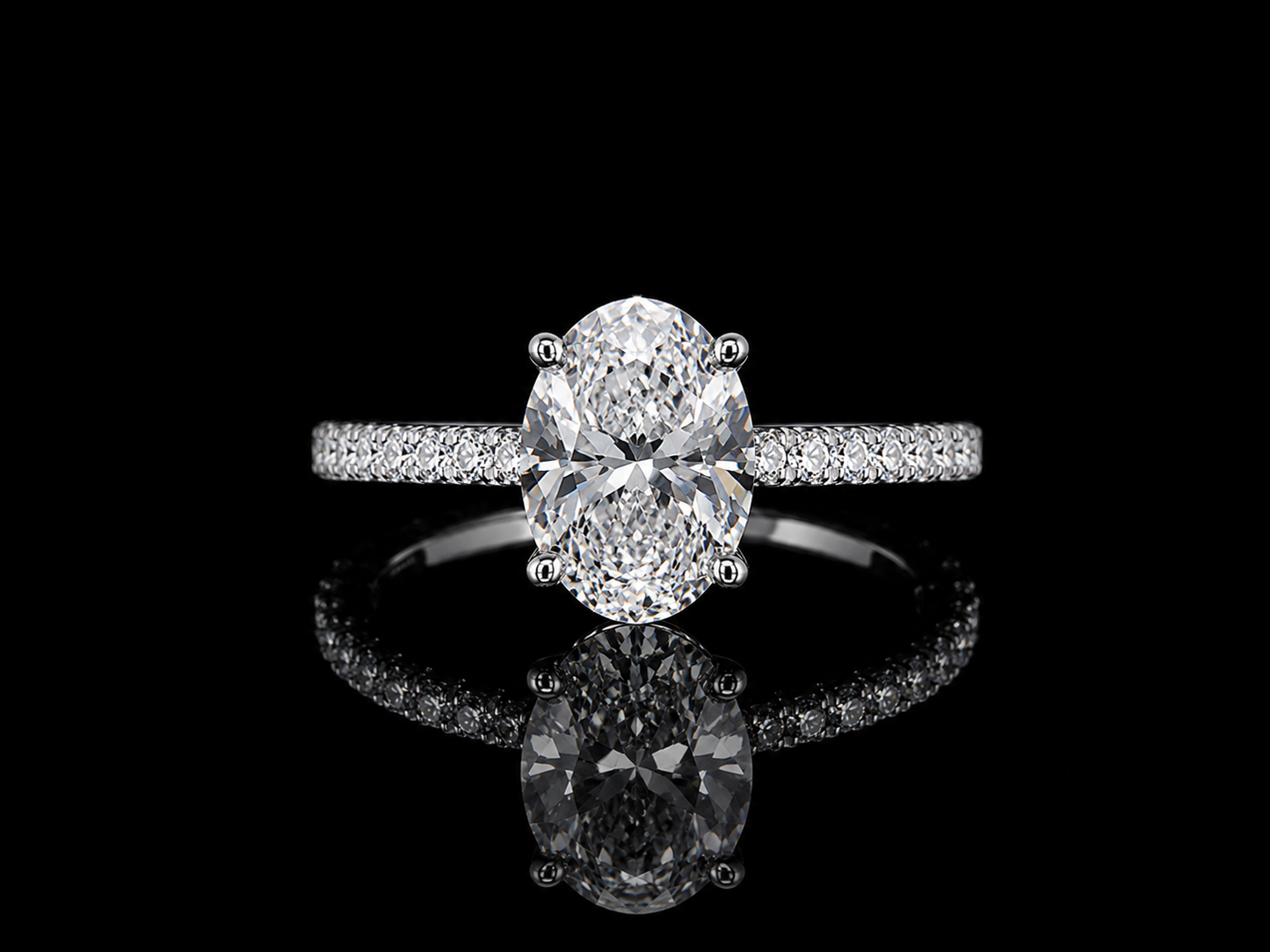 14K White Gold Lab-Grown Diamond Oval Cut Engagement Ring – 2.00 CTW IGI Certified Angelica Jewellers