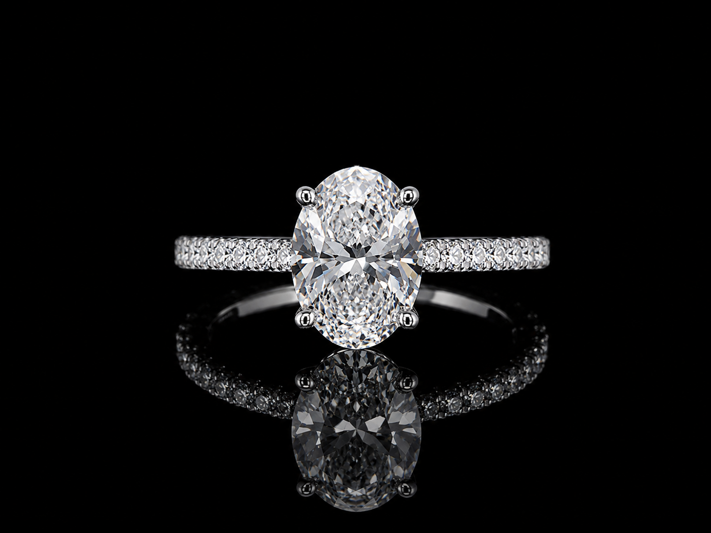 14K White Gold Lab-Grown Diamond Oval Cut Engagement Ring – 2.00 CTW IGI Certified Angelica Jewellers
