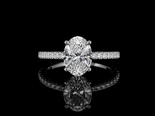14K White Gold Lab-Grown Diamond Oval Cut Engagement Ring – 2.00 CTW IGI Certified Angelica Jewellers