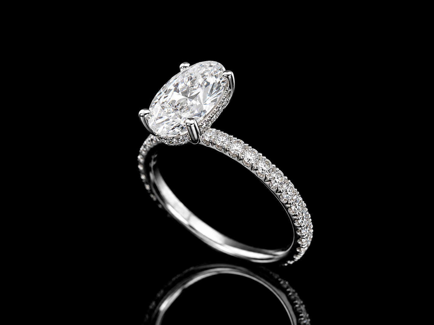 14K White Gold Lab-Grown Diamond Oval Cut Engagement Ring – 2.00 CTW IGI Certified Angelica Jewellers