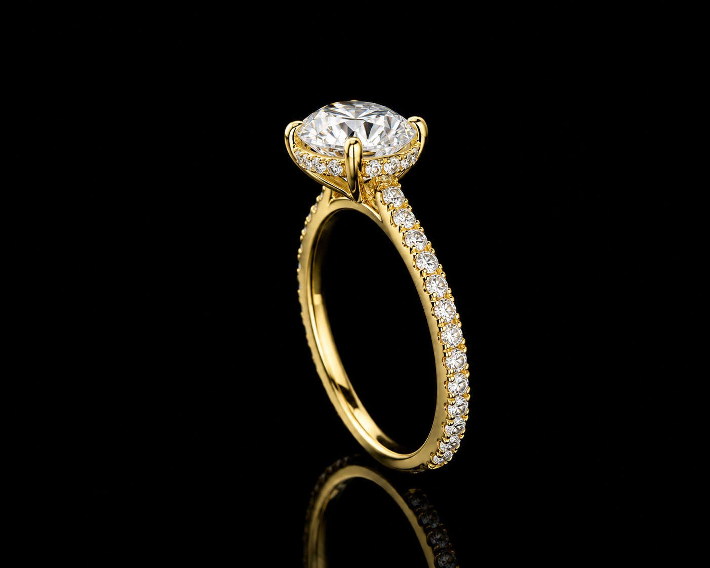 18K Yellow Gold Lab-Grown Round Cut Engagement Ring – 2.53 CTW IGI Certified Angelica Jewellers