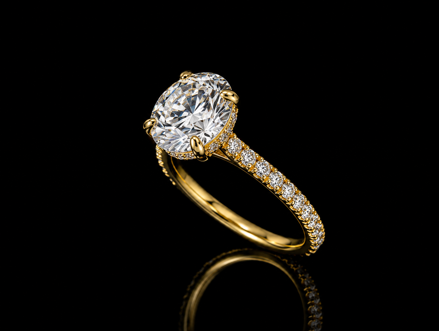 18K Yellow Gold Lab-Grown Round Cut Engagement Ring – 2.53 CTW IGI Certified Angelica Jewellers