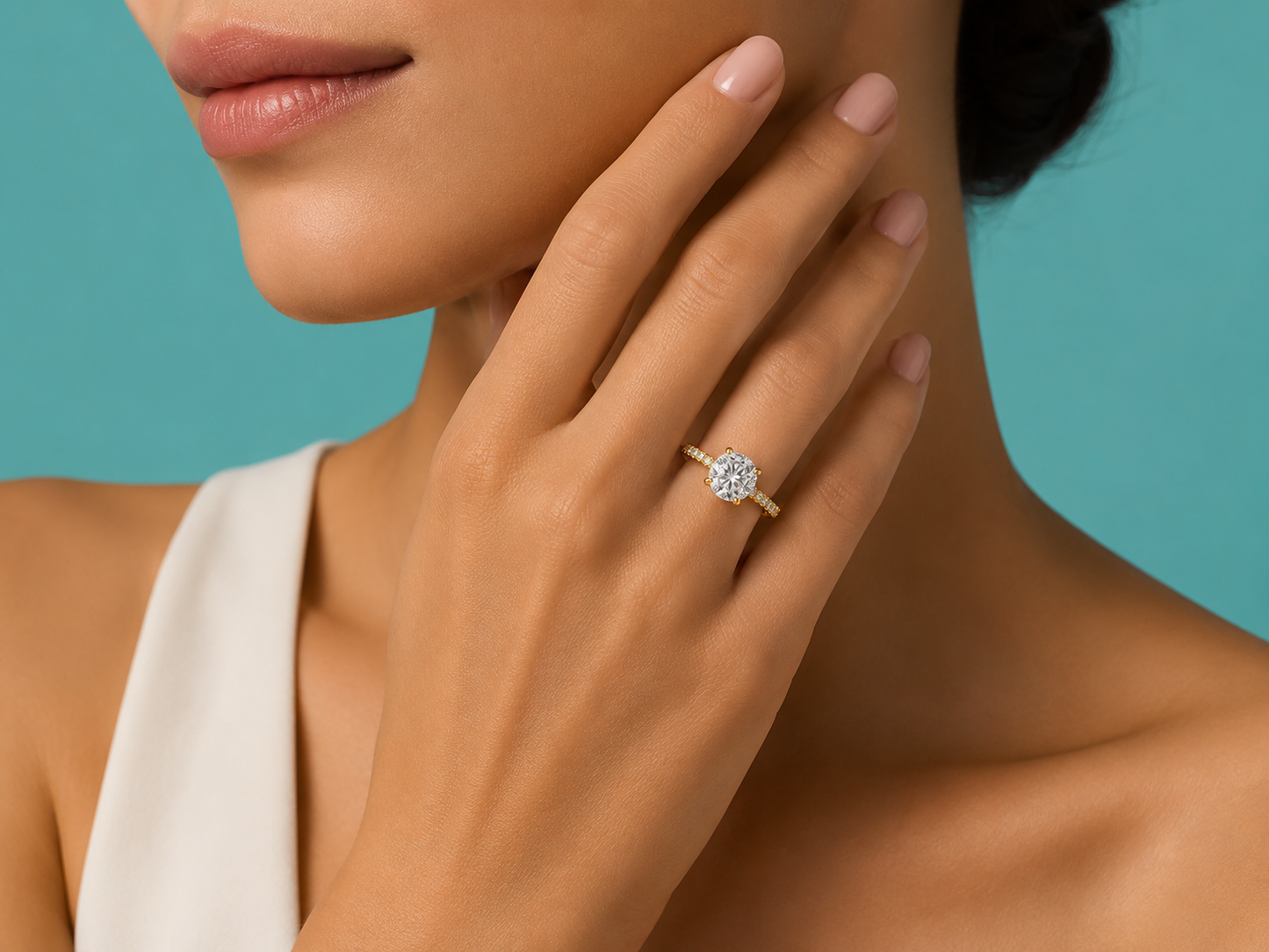 18K Yellow Gold Lab-Grown Round Cut Engagement Ring – 2.53 CTW IGI Certified Angelica Jewellers