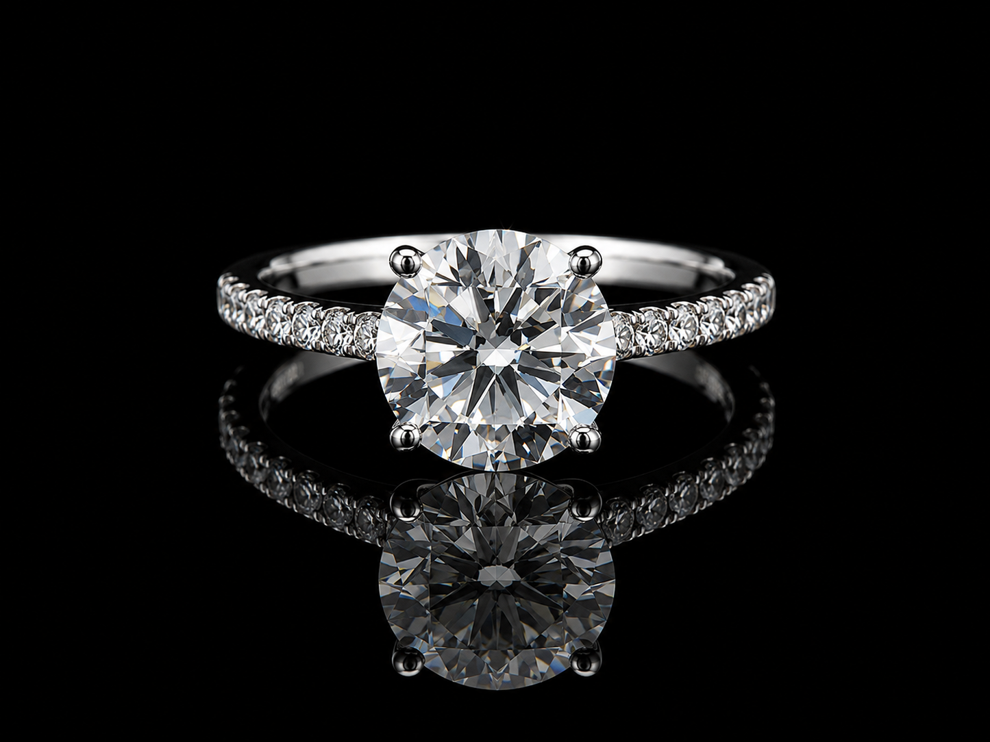 14K White Gold Lab-Grown Diamond Round Cut Engagement Ring – 2.46 CTW IGI Certified Angelica Jewellers