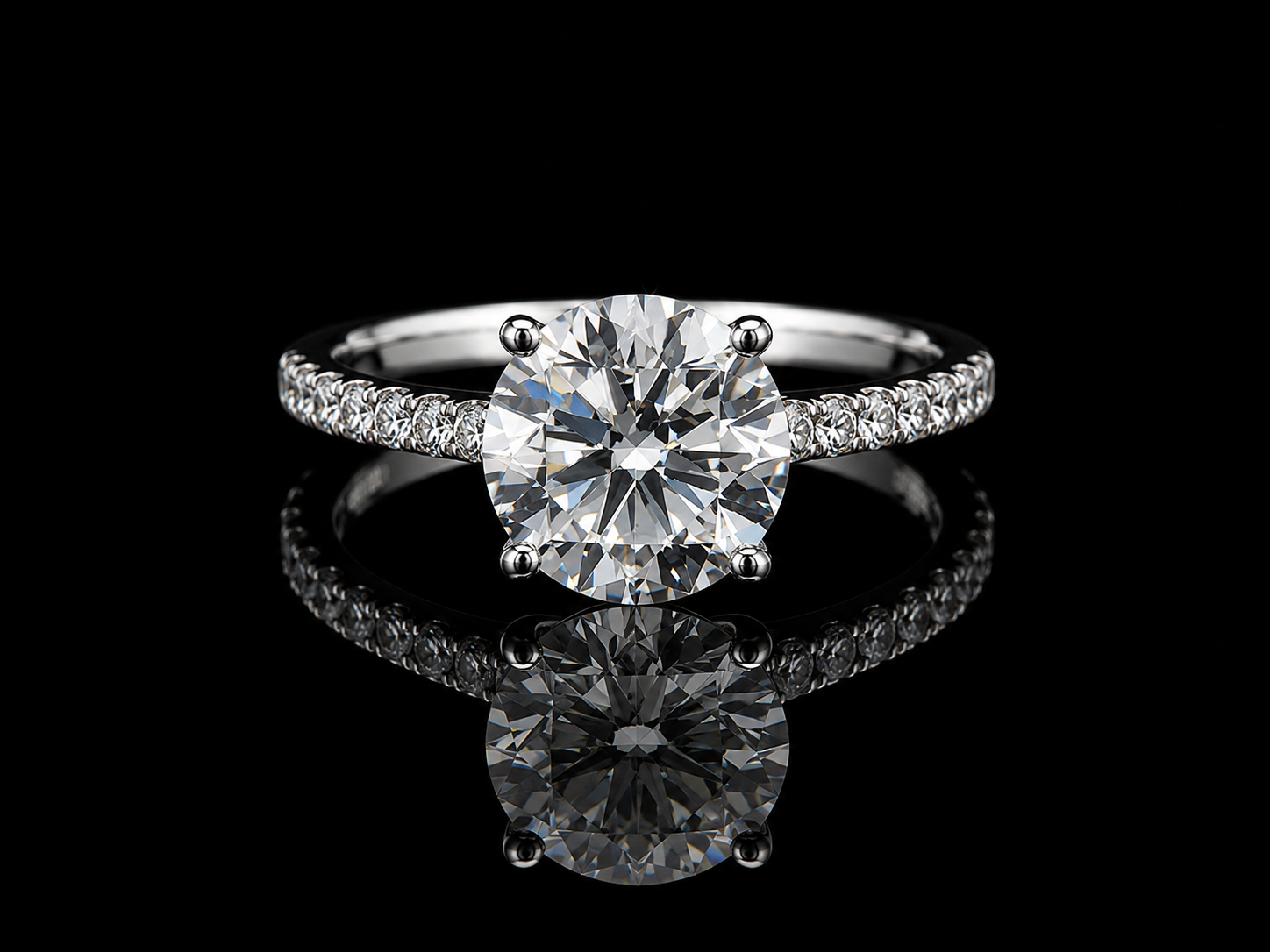 14K White Gold Lab-Grown Diamond Round Cut Engagement Ring – 2.46 CTW IGI Certified Angelica Jewellers